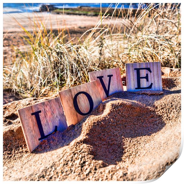 Love on the Beach Print by Valerie Paterson