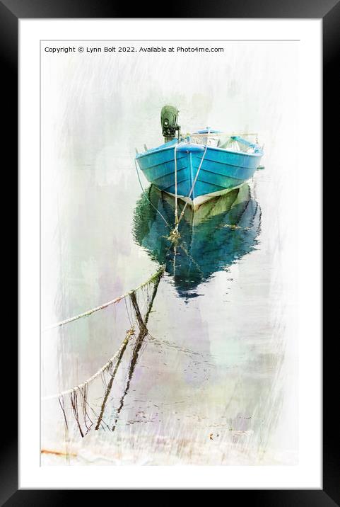 The Blue Boat Framed Mounted Print by Lynn Bolt