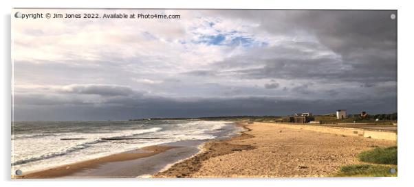 Blyth Beach Panorama Acrylic by Jim Jones