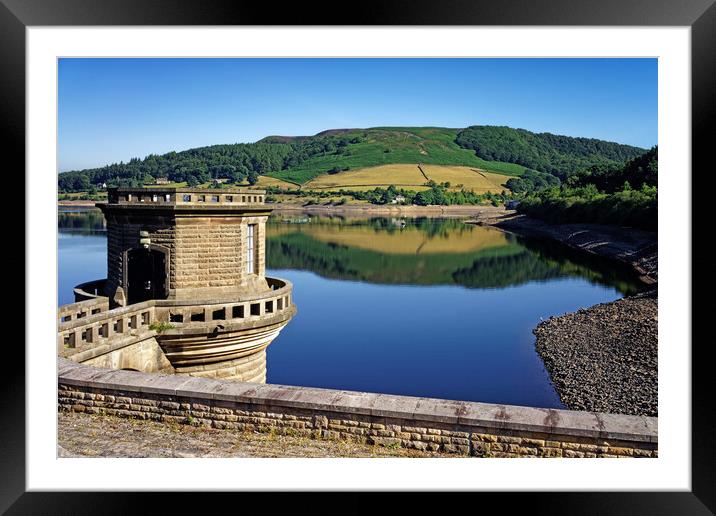 Ladybower Tower and  Reservoir Reflections Framed Mounted Print by Darren Galpin