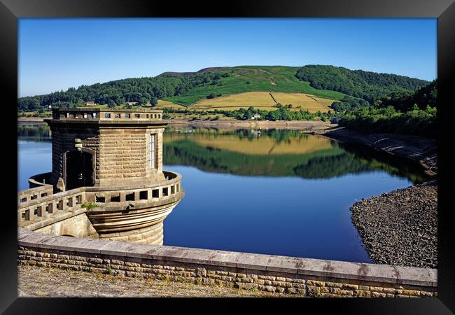Ladybower Tower and  Reservoir Reflections Framed Print by Darren Galpin