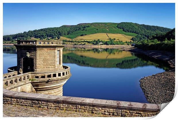 Ladybower Tower and  Reservoir Reflections Print by Darren Galpin