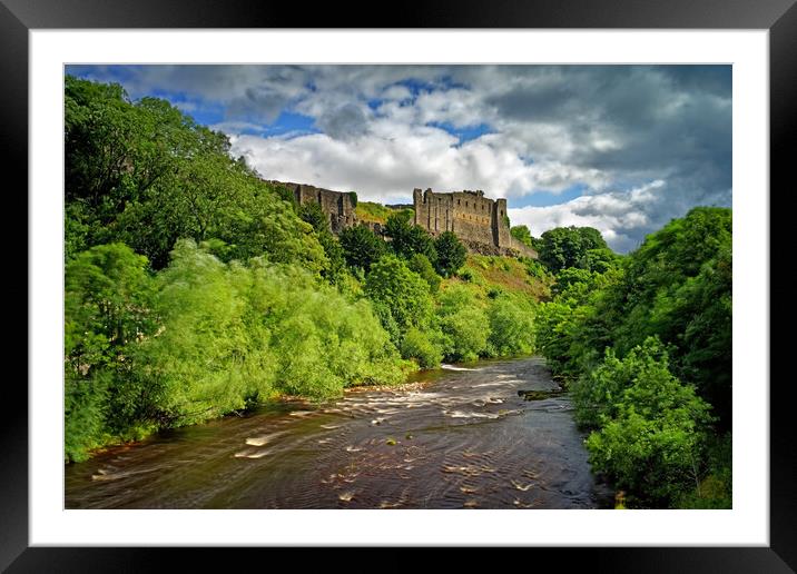 Richmond Castle and River Swale Framed Mounted Print by Darren Galpin