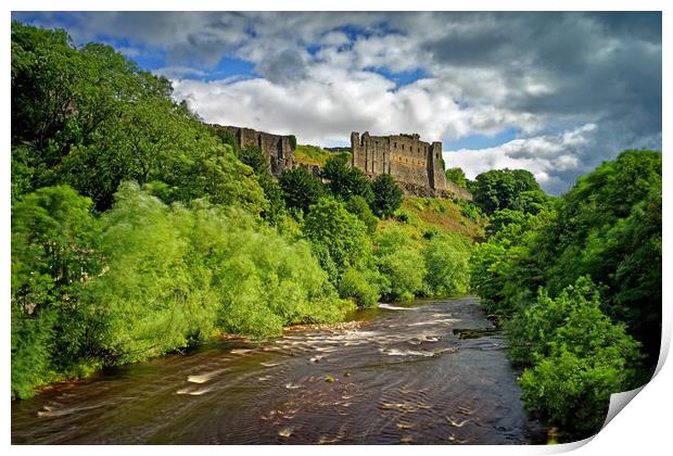 Richmond Castle and River Swale Print by Darren Galpin