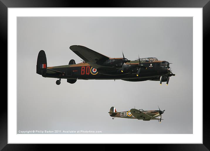 Lancaster and Spitfire II Framed Mounted Print by Philip Barton