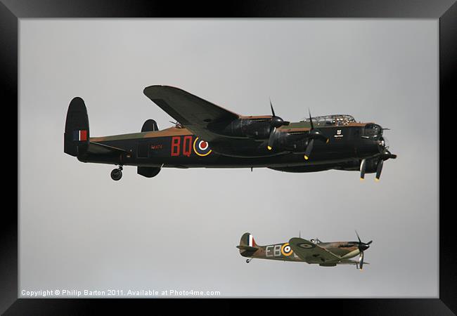 Lancaster and Spitfire II Framed Print by Philip Barton