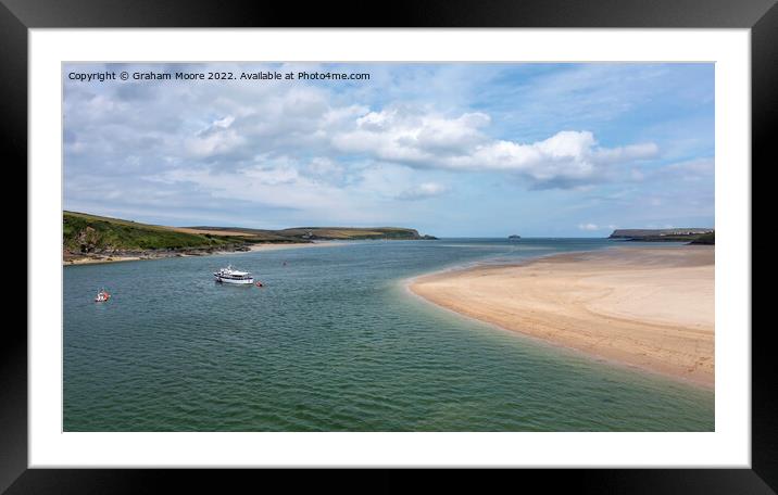 Camel estuary cornwall and boat Framed Mounted Print by Graham Moore