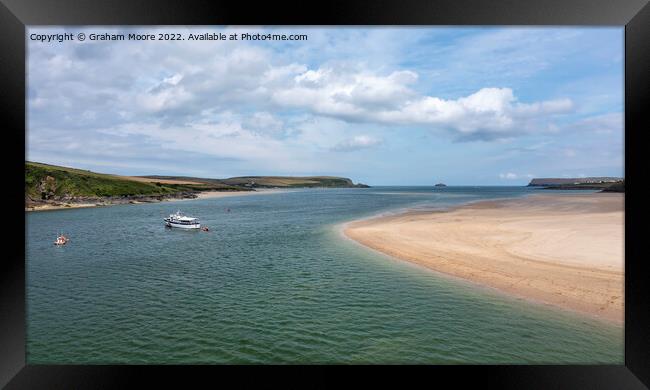 Camel estuary cornwall and boat Framed Print by Graham Moore