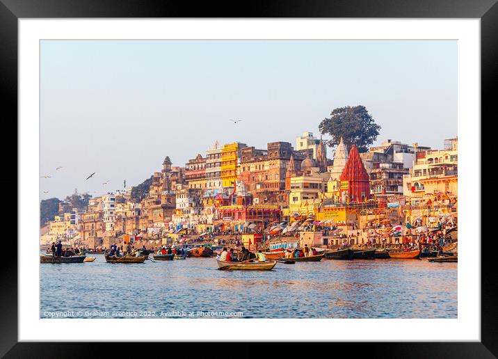 Varanasi Ghats Framed Mounted Print by Graham Prentice