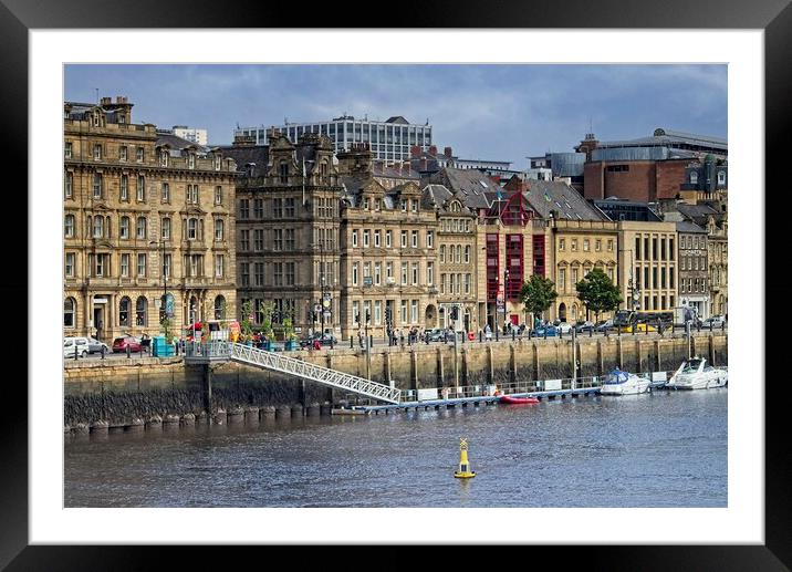 Newcastle Quayside Cityscape Framed Mounted Print by Martyn Arnold