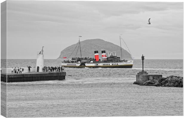 PS Waverley majestically departing Girvan Canvas Print by Allan Durward Photography