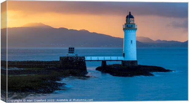 Rubha nan Gall lighthouse on the Isle of Mull, Scotland. Canvas Print by Alan Crawford