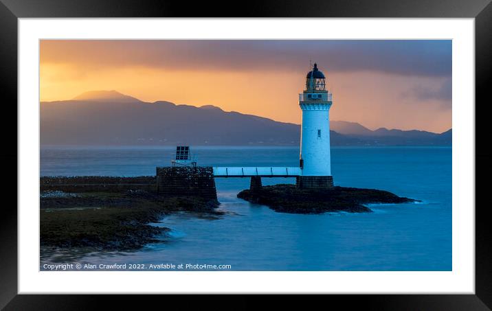 Rubha nan Gall lighthouse on the Isle of Mull, Scotland. Framed Mounted Print by Alan Crawford