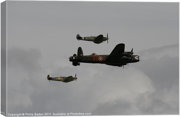 Lancaster and Spitfires I Canvas Print by Philip Barton