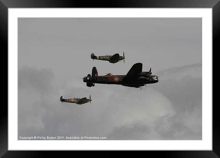 Lancaster and Spitfires I Framed Mounted Print by Philip Barton