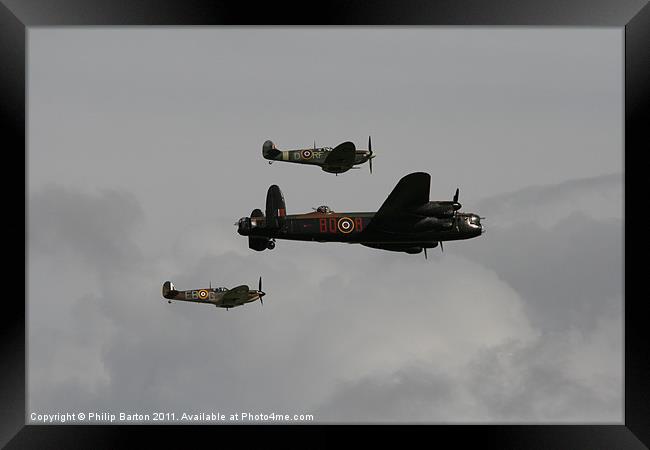 Lancaster and Spitfires I Framed Print by Philip Barton