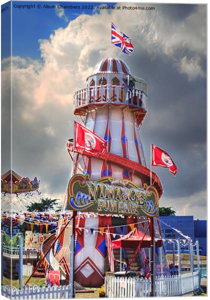 Skegness Helter Skelter Canvas Print by Alison Chambers