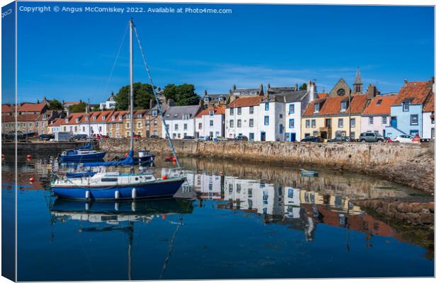 St Monans harbour reflections Canvas Print by Angus McComiskey