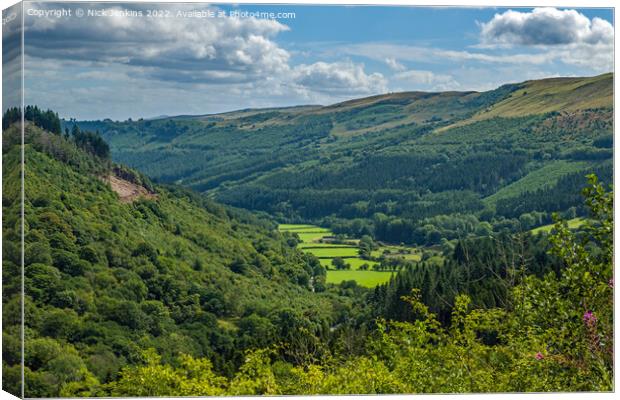 View Down the Talybont Valley  Canvas Print by Nick Jenkins