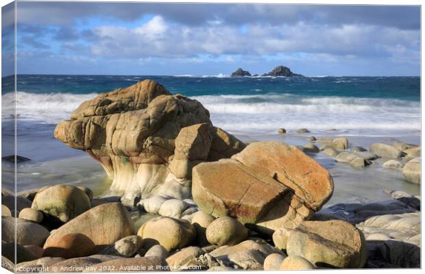 Morning at Porth Nanven  Canvas Print by Andrew Ray