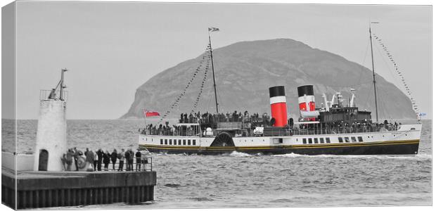 PS Waverley out of Girvan Canvas Print by Allan Durward Photography