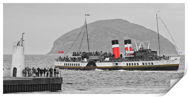 PS Waverley out of Girvan Print by Allan Durward Photography