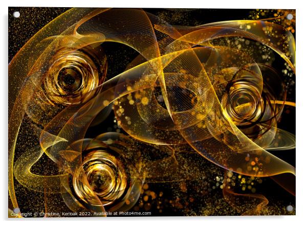 Floating Gold Acrylic by Christine Kerioak