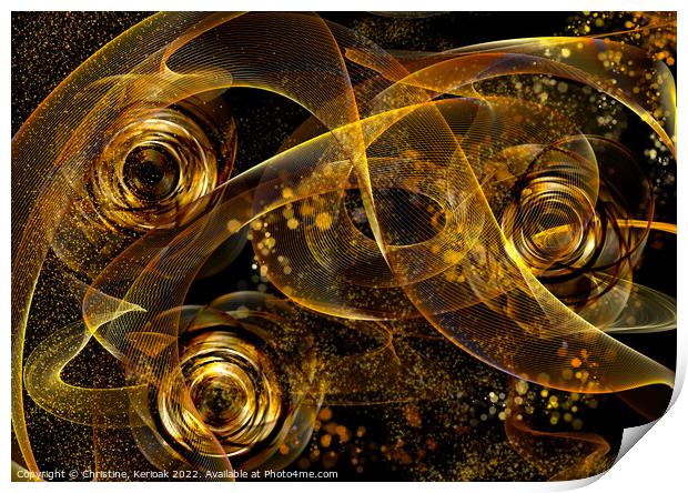 Floating Gold Print by Christine Kerioak