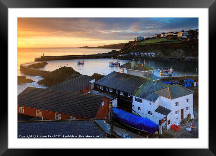 Winter morning (Mevagissey) Framed Mounted Print by Andrew Ray