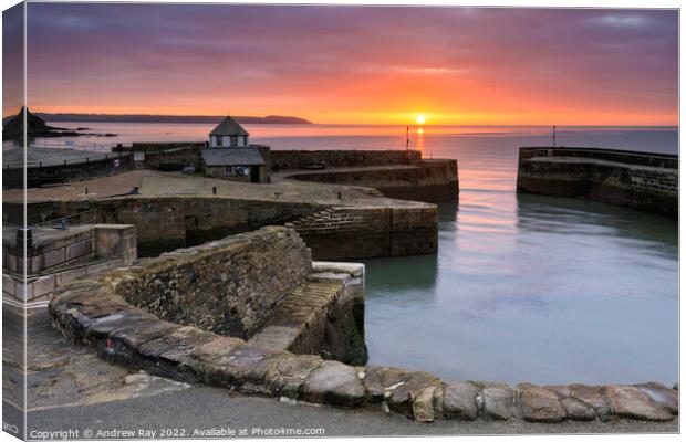 The rising sun at Charlestown  Canvas Print by Andrew Ray