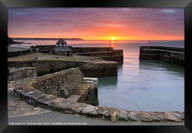 The rising sun at Charlestown  Framed Print by Andrew Ray
