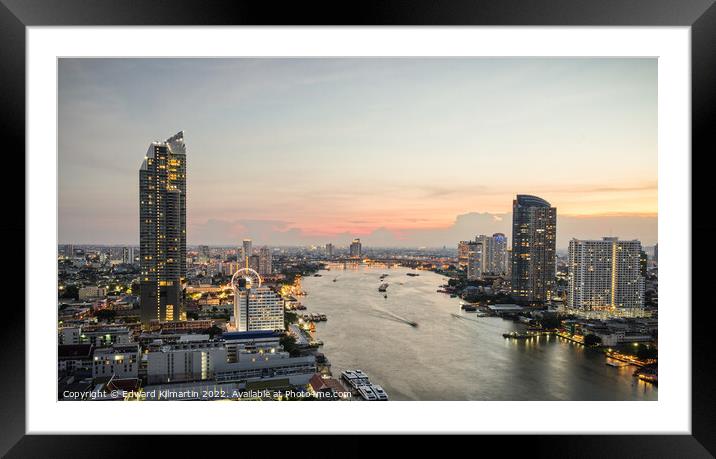 Sunset Bangkok Framed Mounted Print by Edward Kilmartin