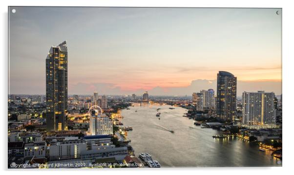 Sunset Bangkok Acrylic by Edward Kilmartin