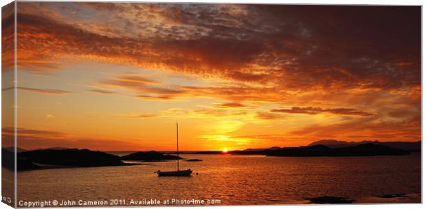 Sunset from Arisaig. Canvas Print by John Cameron