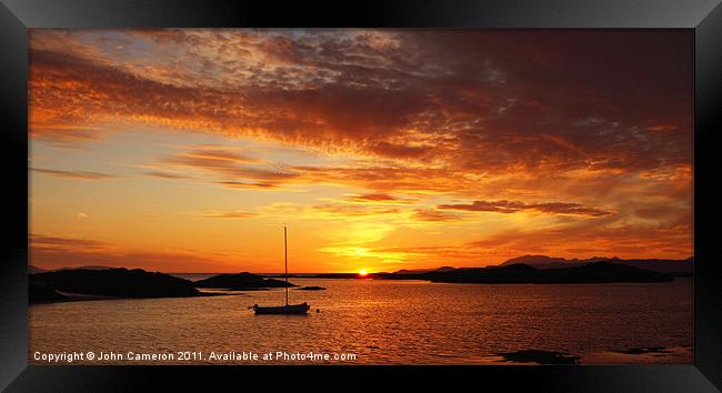 Sunset from Arisaig. Framed Print by John Cameron