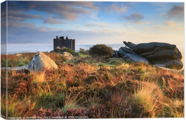 First light on Carn Brea Canvas Print by Andrew Ray