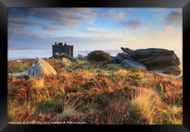 First light on Carn Brea Framed Print by Andrew Ray