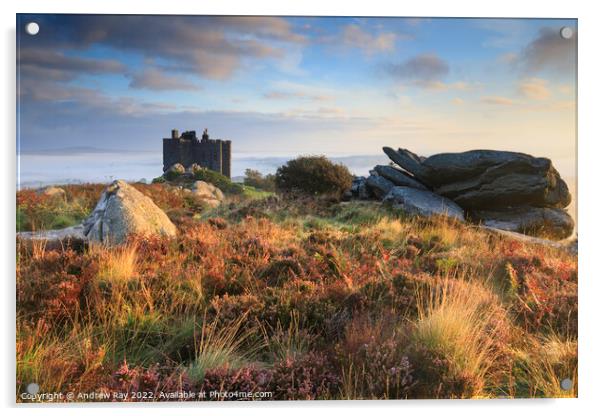 First light on Carn Brea Acrylic by Andrew Ray