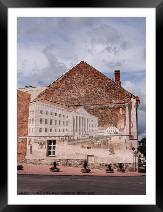 Mural in Tartu, Estonia Framed Mounted Print by Sally Wallis