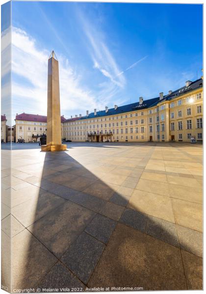 Prague Castle - Third courtyard with obelisk Canvas Print by Melanie Viola