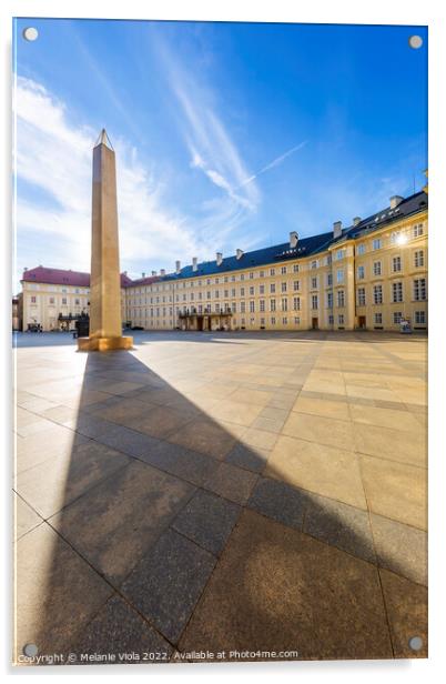 Prague Castle - Third courtyard with obelisk Acrylic by Melanie Viola