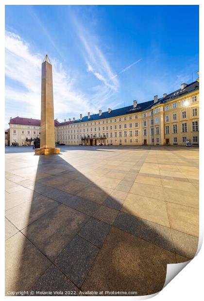 Prague Castle - Third courtyard with obelisk Print by Melanie Viola