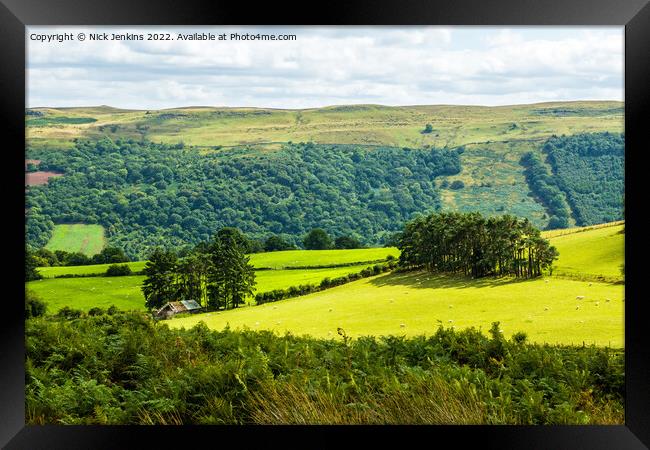 The view across Duffryn Crawnon Valley   Framed Print by Nick Jenkins