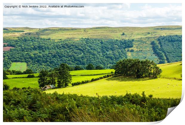 The view across Duffryn Crawnon Valley   Print by Nick Jenkins
