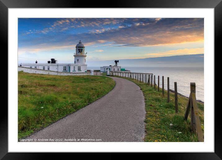Pendeen Lighthouse at sunrise  Framed Mounted Print by Andrew Ray