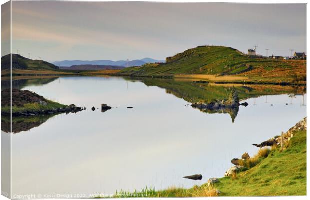 Tranquil Dawn Moment on Loch a' Bhaile Canvas Print by Kasia Design