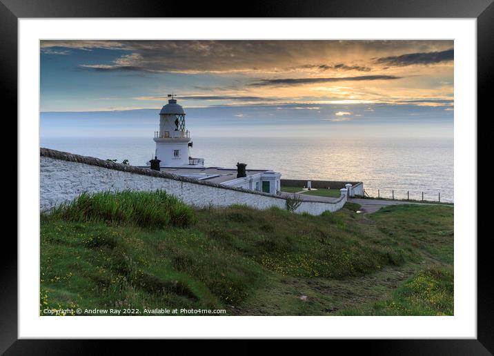Summer at Pendeen Lighthouse Framed Mounted Print by Andrew Ray