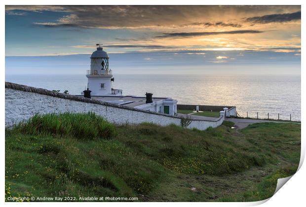 Summer at Pendeen Lighthouse Print by Andrew Ray