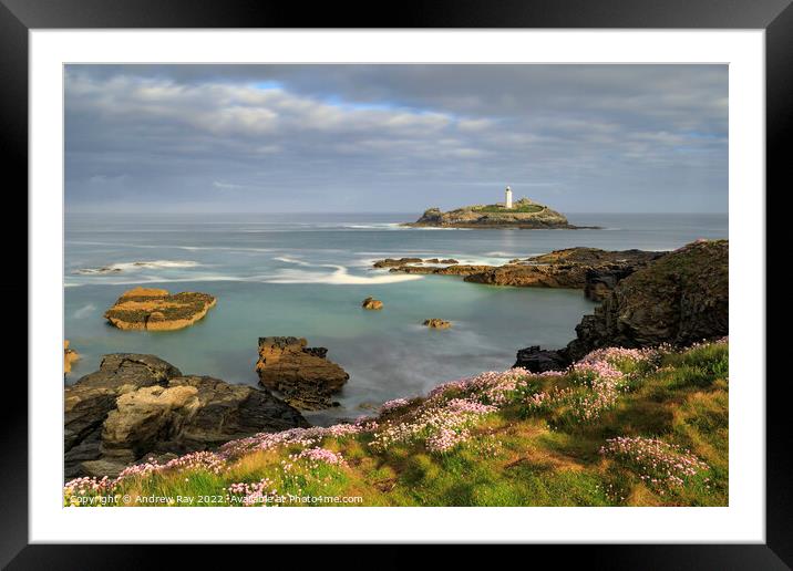 Spring morning at Godrevy  Framed Mounted Print by Andrew Ray