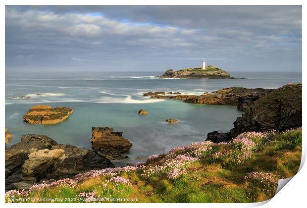 Spring morning at Godrevy  Print by Andrew Ray